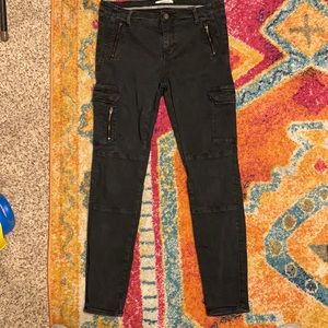 Zara woman black skinny multi pocket pants